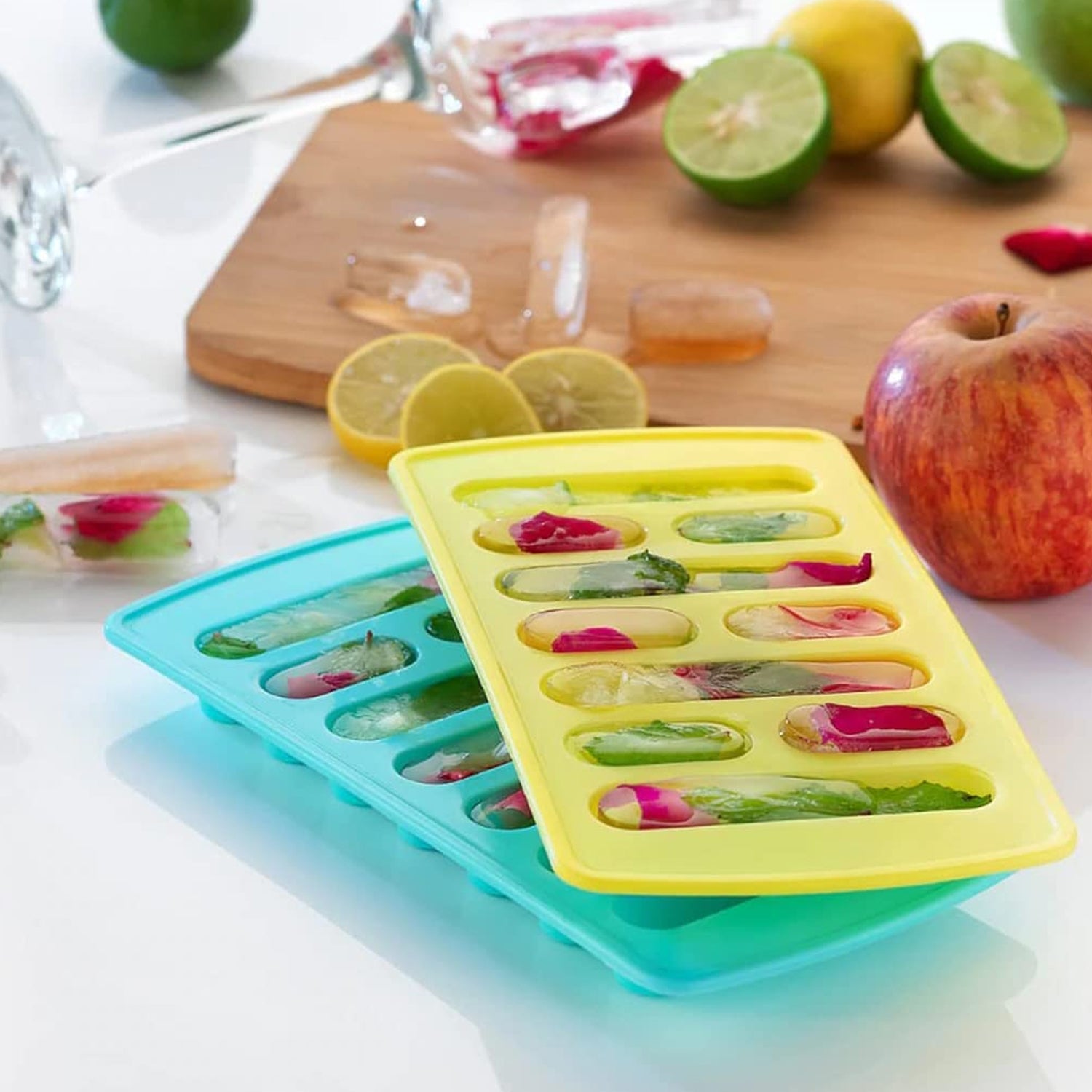 5791 , Easy to Release Flexible 10 Cubes ice Tray Easy Pop Out Flexible Plastic Long Stick Kit kat Shape Ice Cube Tray for Water Bottle & Refrigerators Pack of 4 Pcs , Multicolor 5791 , Easy to Release Flexible 10 Cubes ice Tray Easy Pop Out Flexible Plastic Long Stick Kit kat Shape Ice Cube Tray for Water Bottle & Refrigerators Pack of 4 Pcs , Multicolor